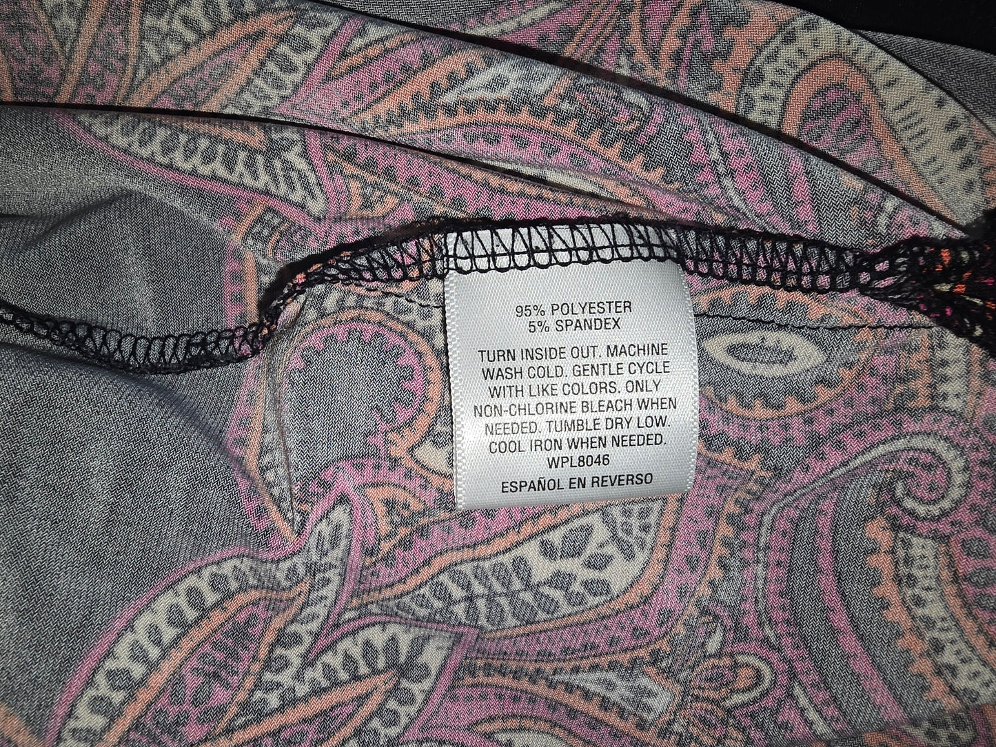 Pre-loved Bold Paisley Tunic Top - Black Pink Orange 2X