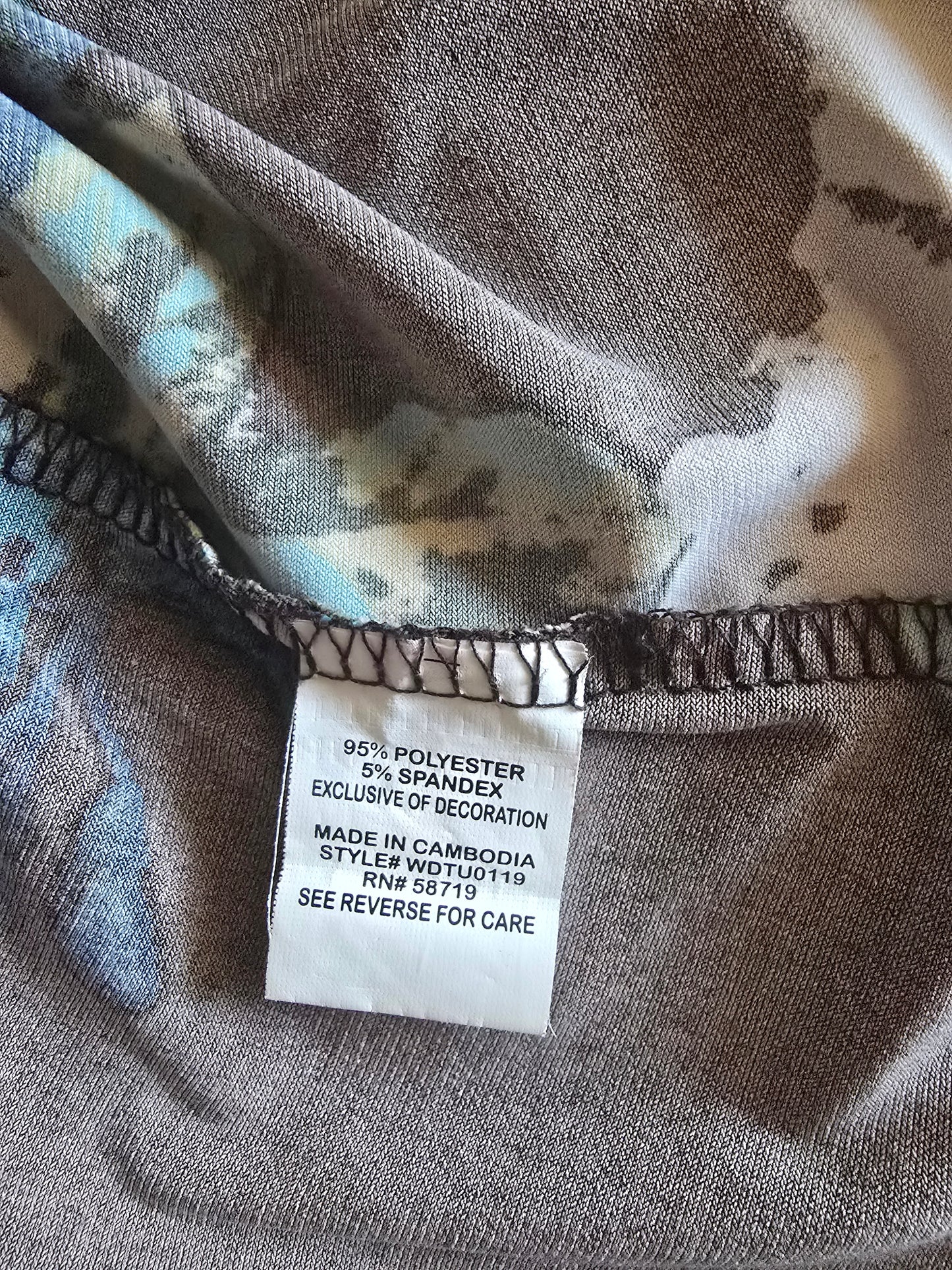 Pre-loved Brown Floral Tie-Front Top - Teal & White Blossoms 2X