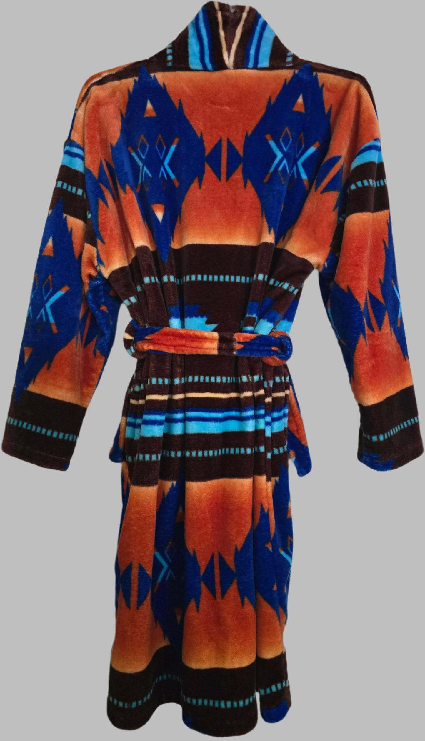 Los Alamos Robe Soft Southwestern Style Bathrobe - Colorful Tribal Print L/XL