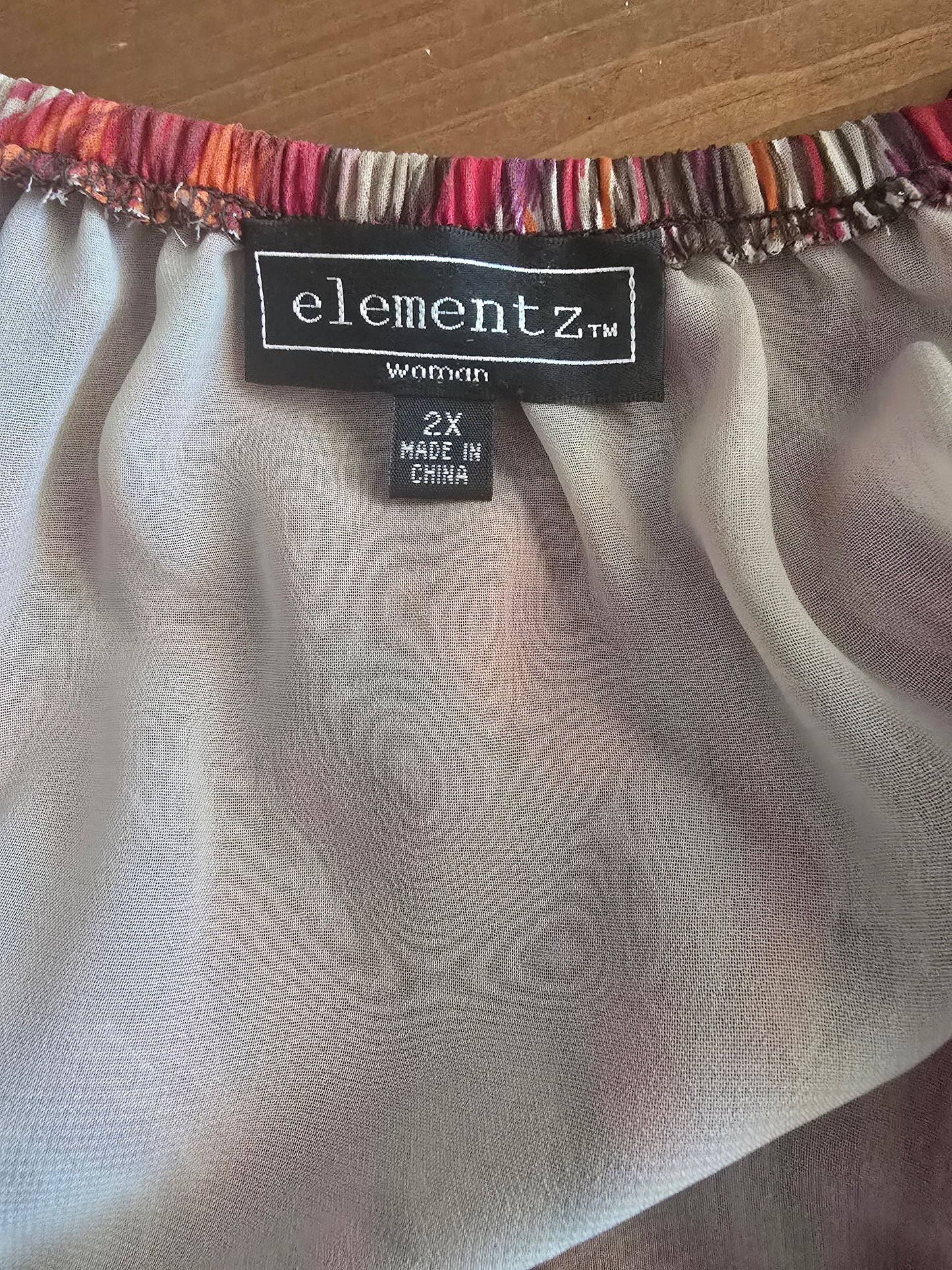 Pre-loved Elementz Multi-Color Floral Top - Twisted Knot Front Blouse