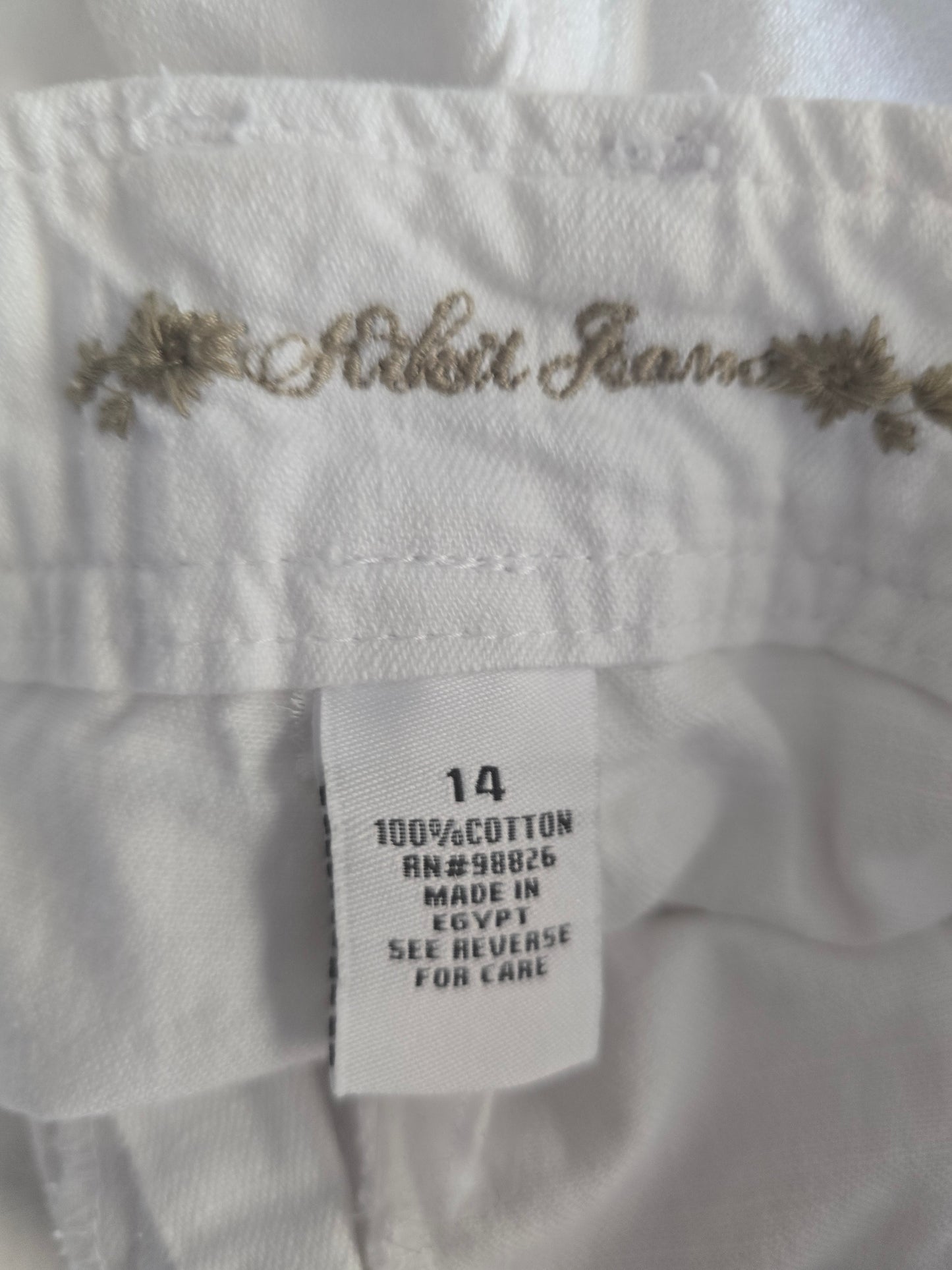 Pre-loved White Rider Jeans Shorts (Size 14) - Puffed Pockets