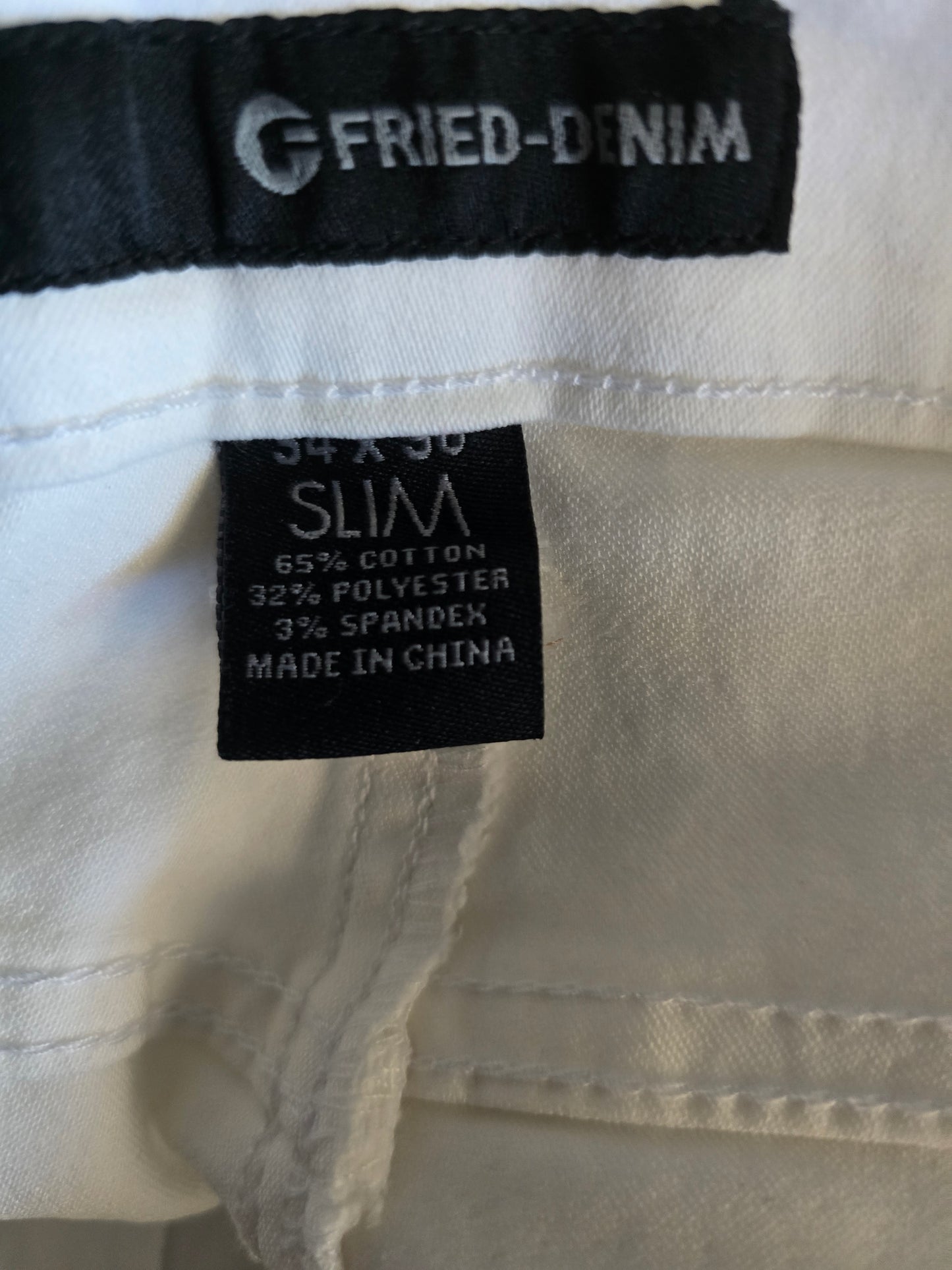 C-Fried Denim Men's White Distressed Crop Jeans - Size 34x30