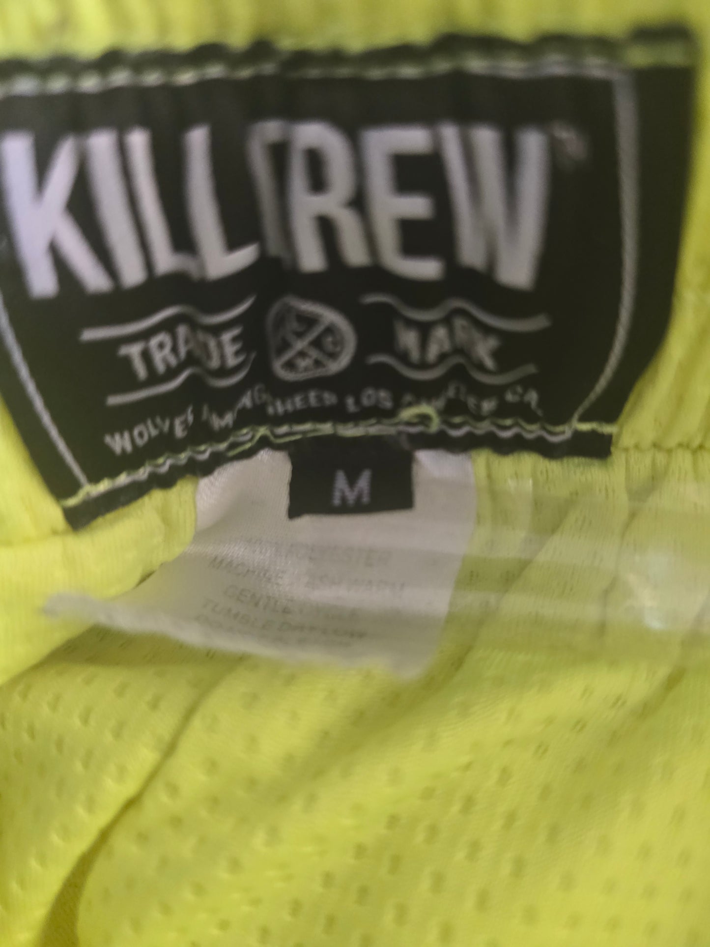 Bold & Bright: Pre-Loved Kill Crew Neon Yellow Athletic Shorts (Men's Medium)