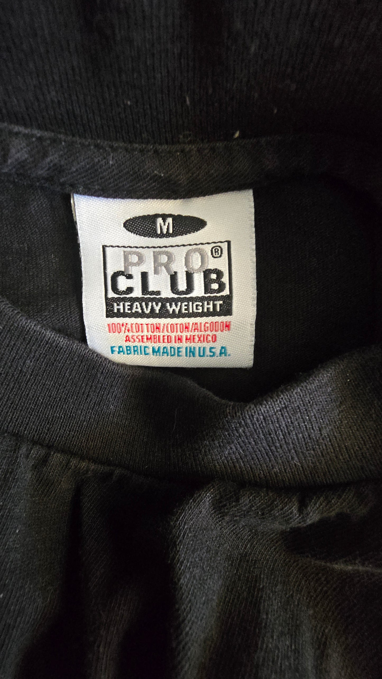 Durable & Dependable: Pre-Loved Pro Club Heavyweight Black T-Shirt (Men's Large)