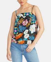 Effortless Style: Rachel Blue Floral Cami Top (Women's Size XL)