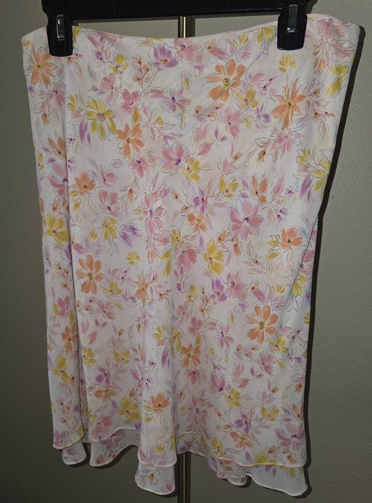 Ralph Lauren Skirt 12 Pink Union Square Floral Beautiful Cottagecore Lined