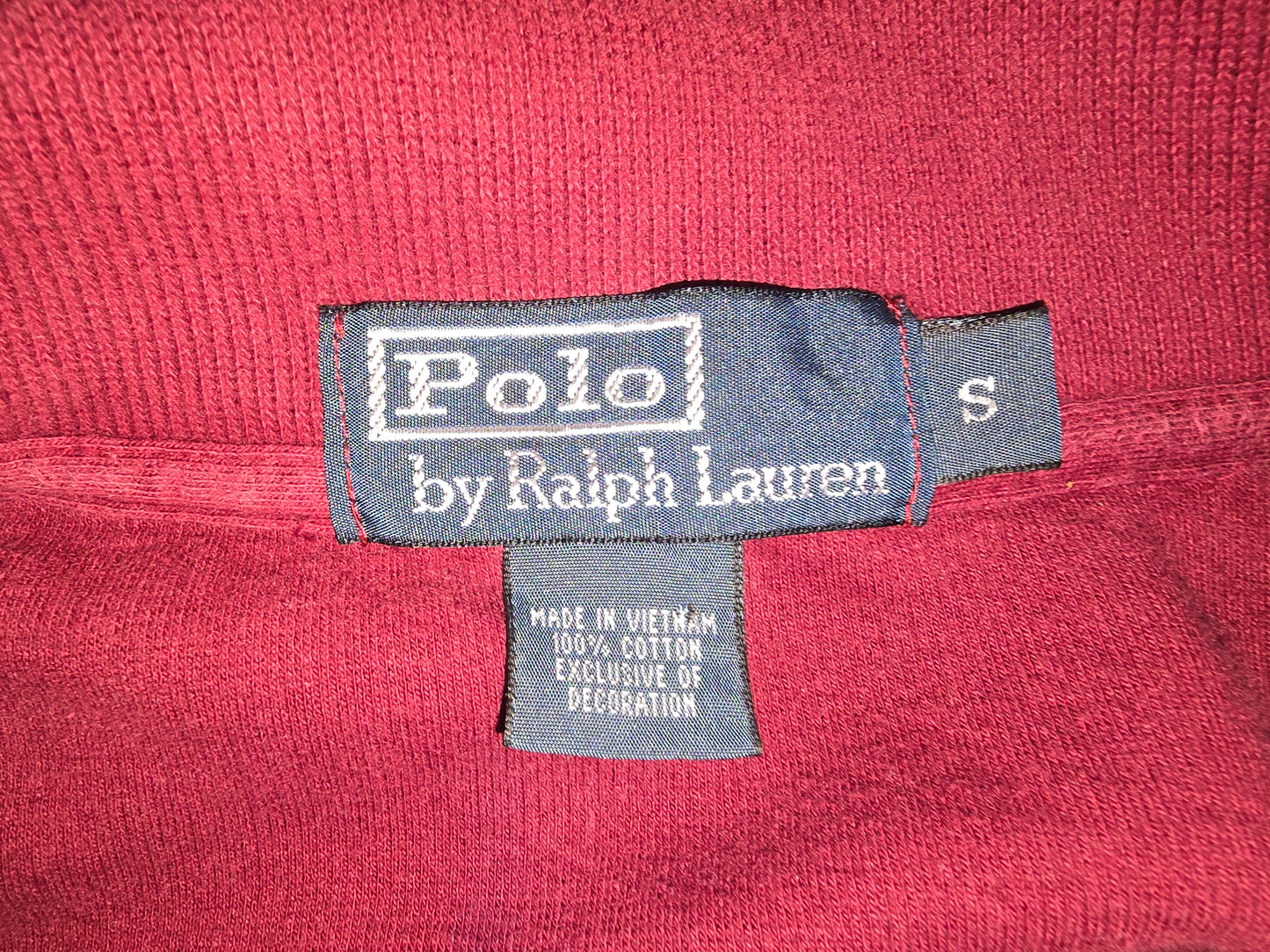 Used Polo Ralph Lauren Maroon Quarter-Zip Horse Logo Small