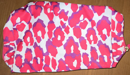 ESTEE LAUDER Hot Pink / Purple Cheetah Print Cosmetic Bag Polyester