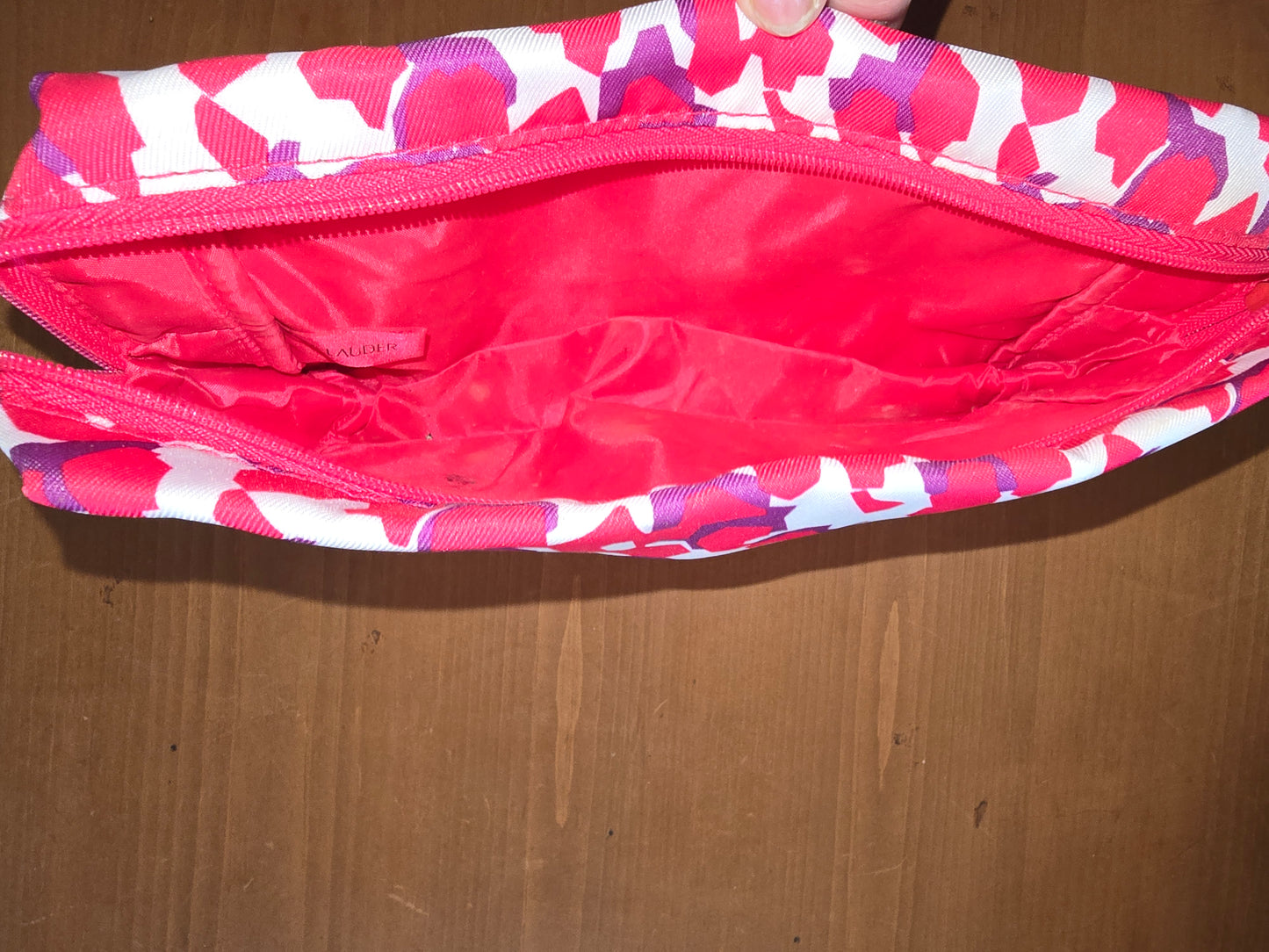 ESTEE LAUDER Hot Pink / Purple Cheetah Print Cosmetic Bag Polyester