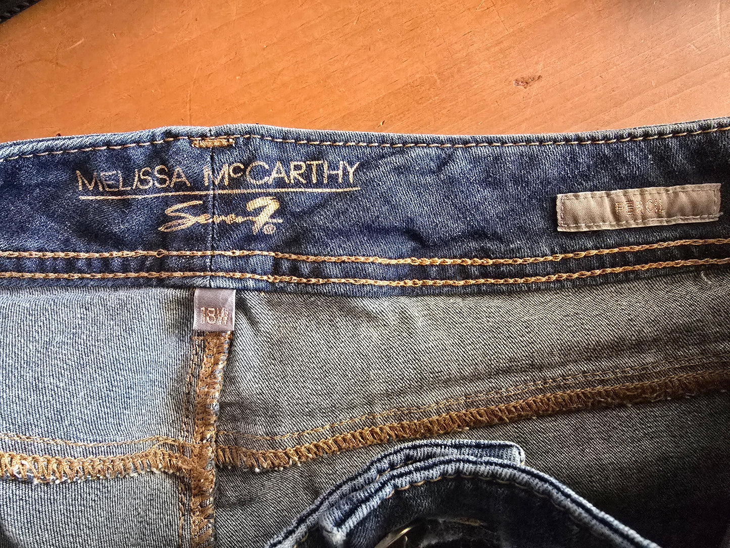 Pre-loved Melissa McCarthy Seven7 Jeans - Distressed Mid-Wash Denim