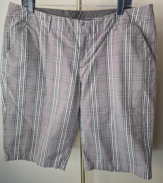 Pre-loved Brown Plaid / Striped Shorts - Versatile Casual Wear