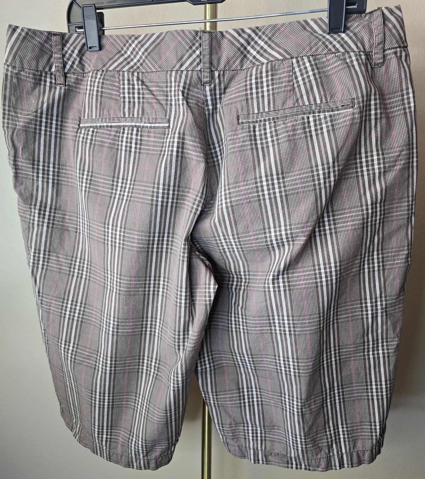 Pre-loved Brown Plaid / Striped Shorts - Versatile Casual Wear