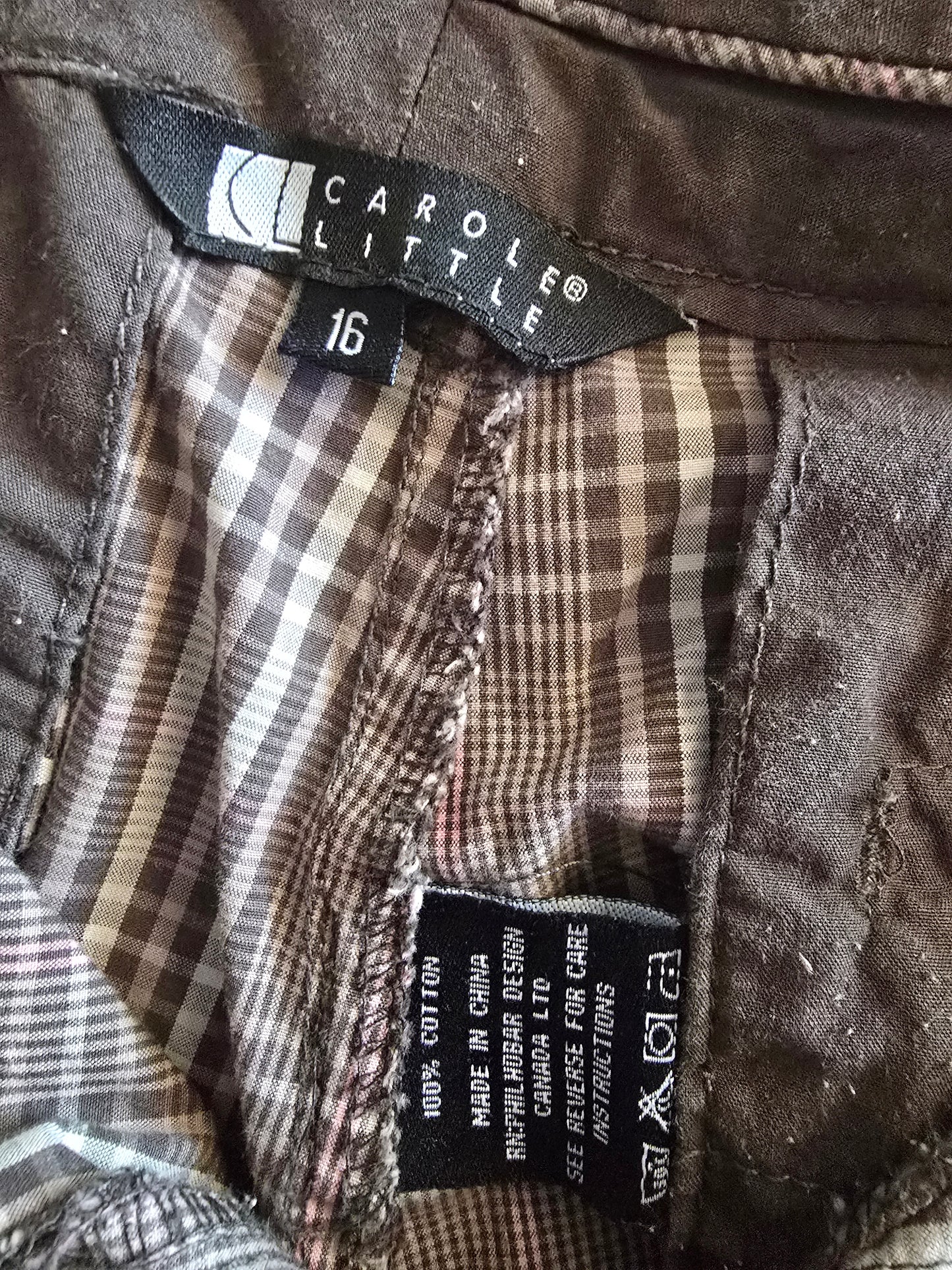 Pre-loved Brown Plaid / Striped Shorts - Versatile Casual Wear