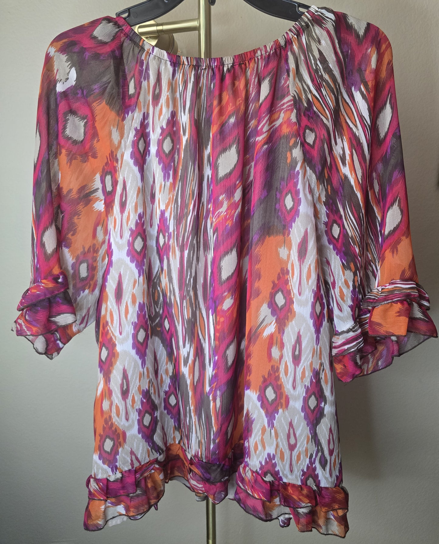 Pre-loved Elementz Multi-Color Floral Top - Twisted Knot Front Blouse