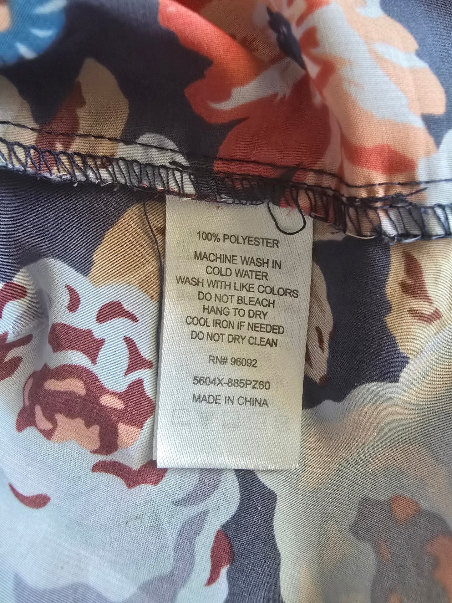 Pre-loved Navy Blue Sleeveless Blouse - Multi-Color Floral Print