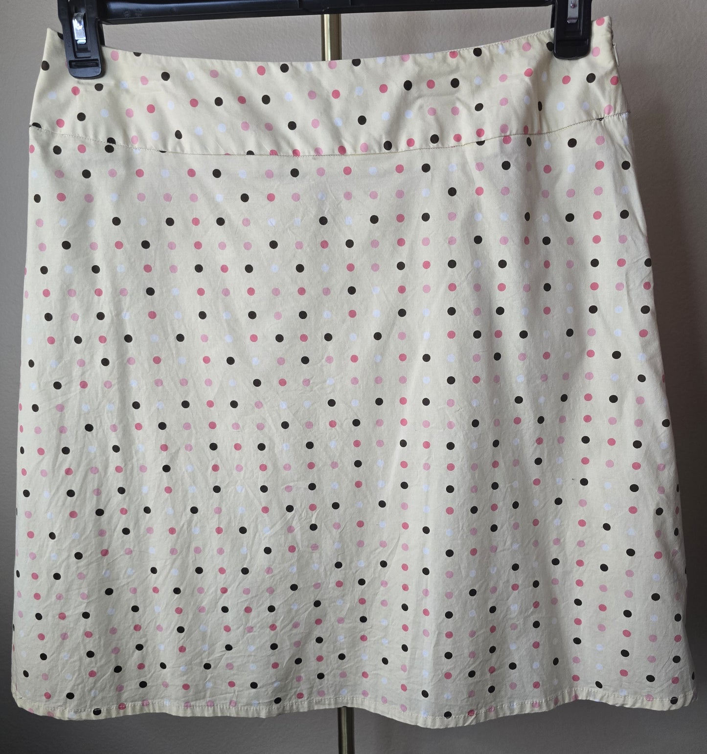 Pre-loved Multi-Color Polka Dot A-Line Skirt - Cream Base size 14