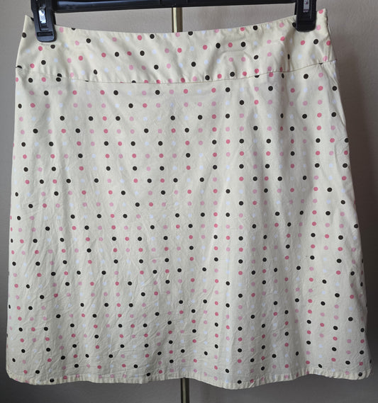 Pre-loved Multi-Color Polka Dot A-Line Skirt - Cream Base size 14