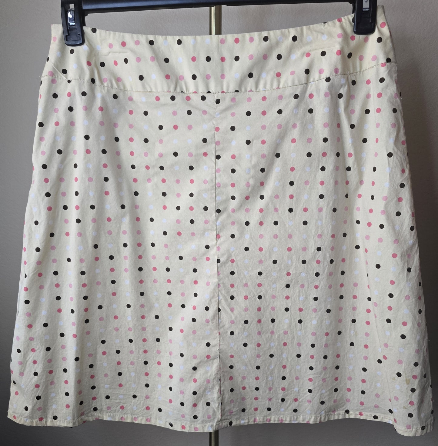 Pre-loved Multi-Color Polka Dot A-Line Skirt - Cream Base size 14
