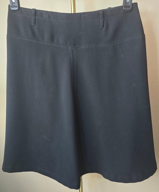 Pre-loved Black A-Line Skirt - Seamed Details & Flared Hem