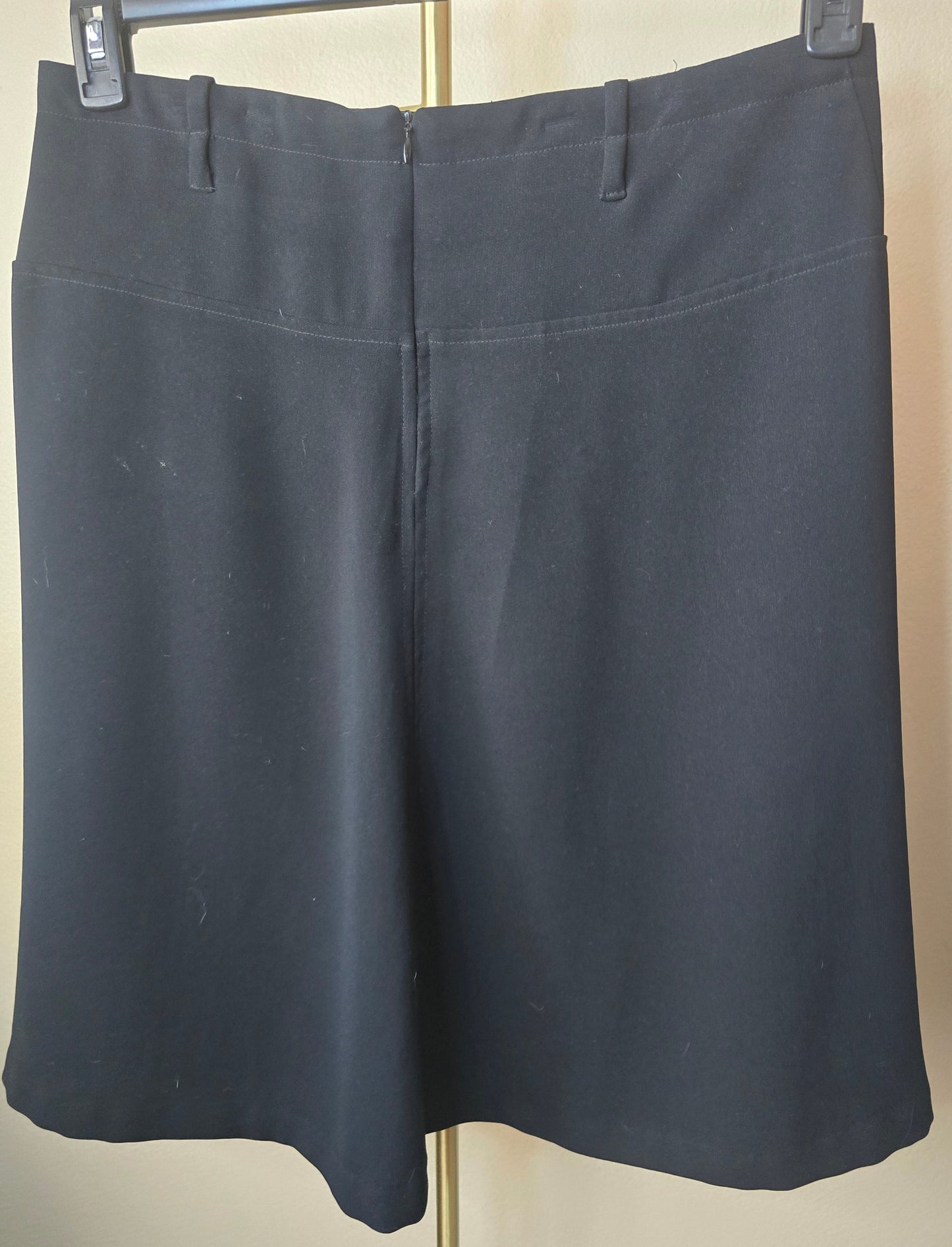 Pre-loved Black A-Line Skirt - Seamed Details & Flared Hem