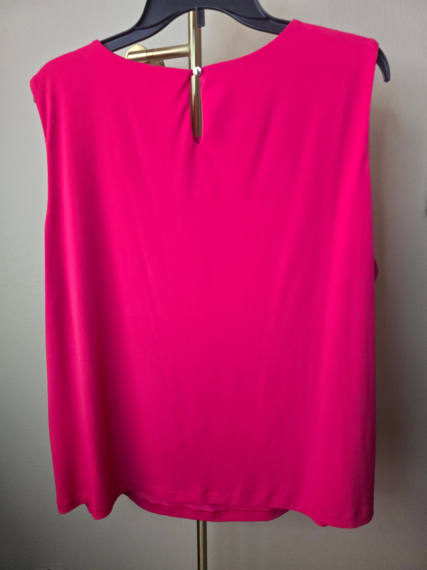 Pre-loved Calvin Klein Fuchsia Sleeveless Top - Gold Bar Detail