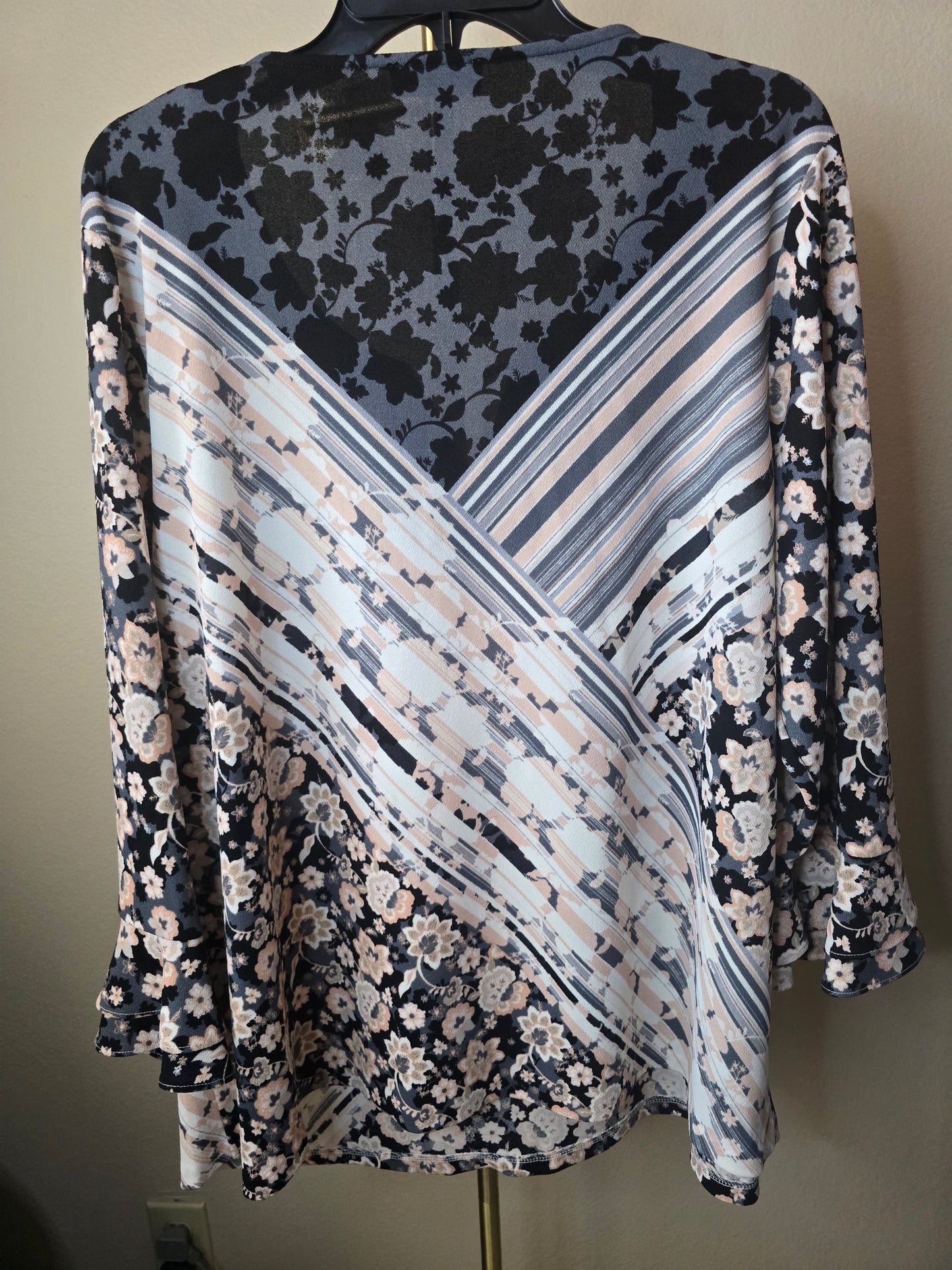 Pre-loved Calvin Klein Mixed Pattern Blouse - Floral & Abstract Print