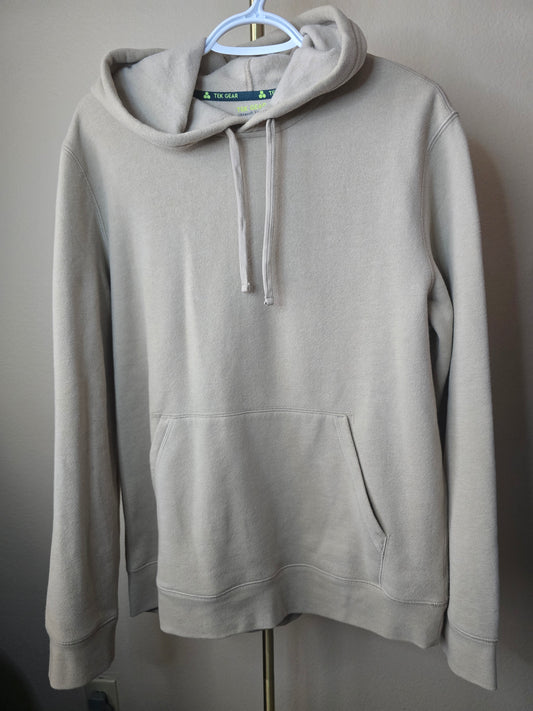 Pre-loved Tek Gear Beige Hoodie - Pullover Sweatshirt with Pocket Size M