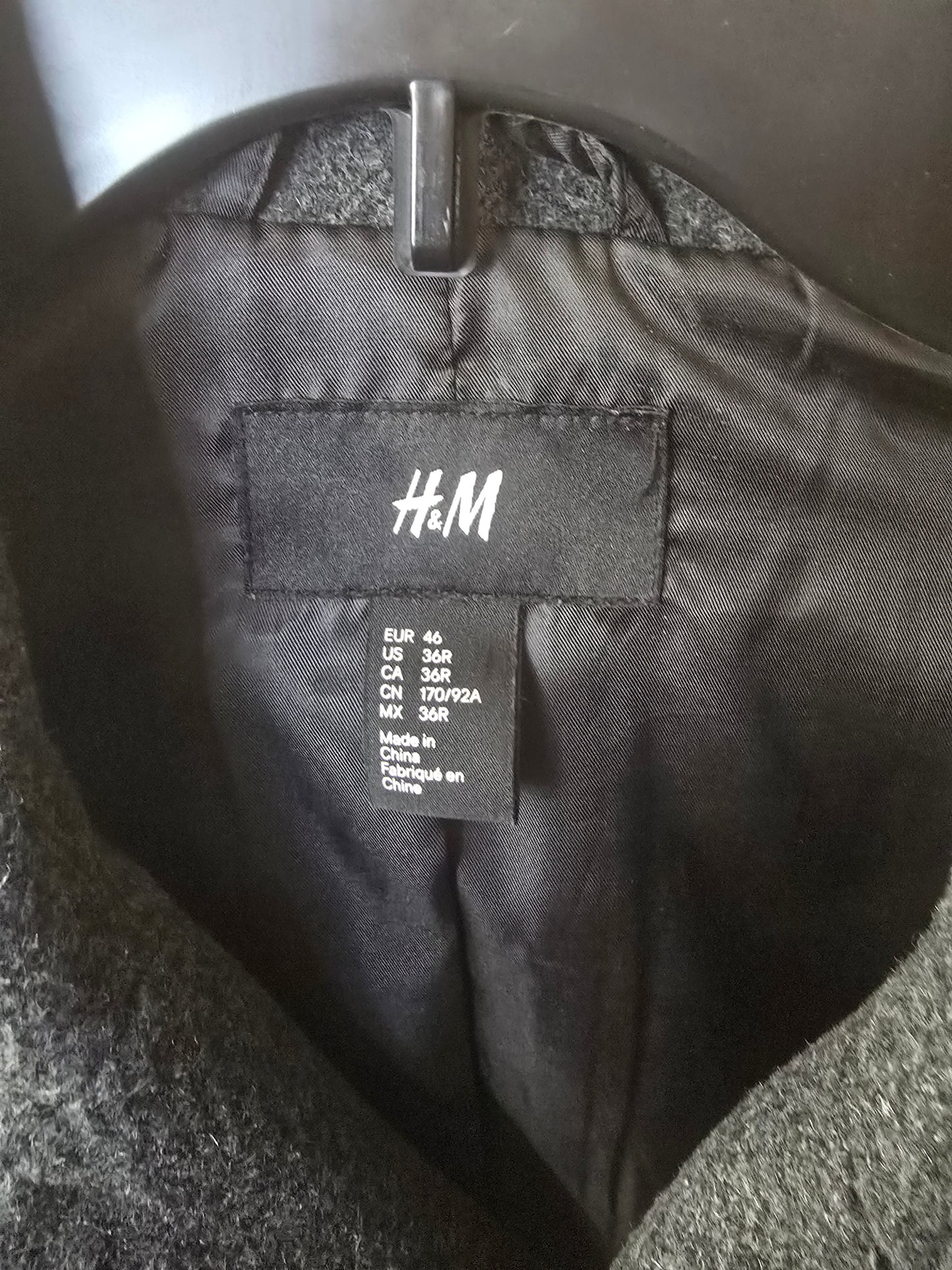 Pre-loved H&M Grey Wool- Double Breasted Peacoat