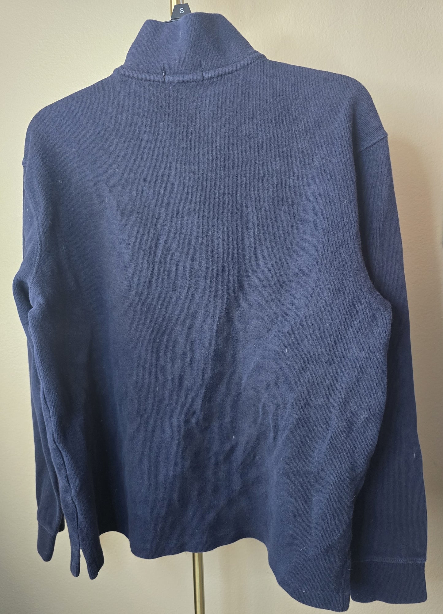 Pre-loved Polo Ralph Lauren Navy Blue Quarter-Zip Pullover