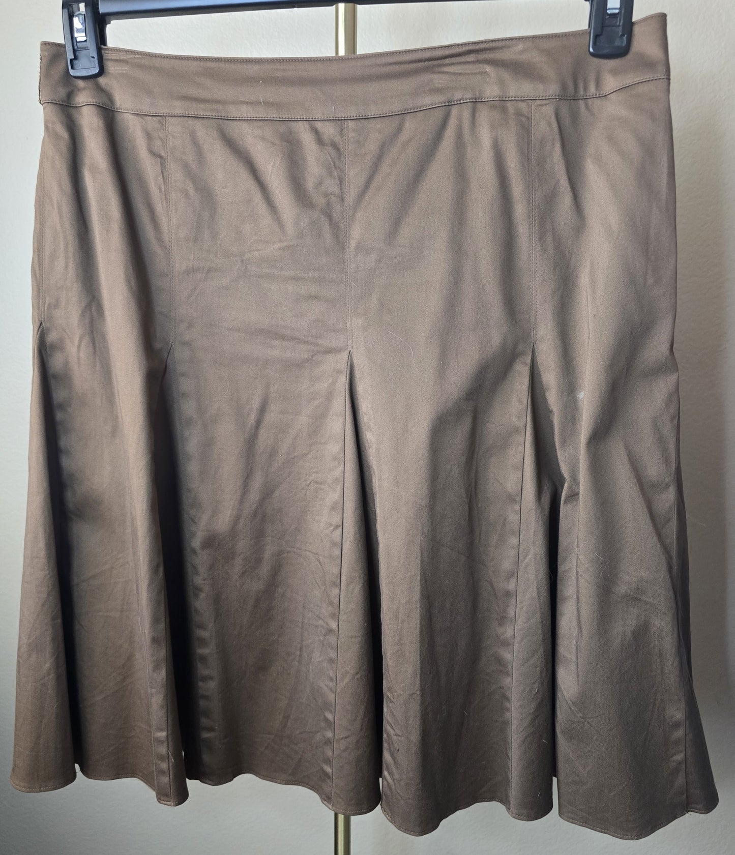 Pre-loved AK Light Brown A-Line Skirt - Front Pleats