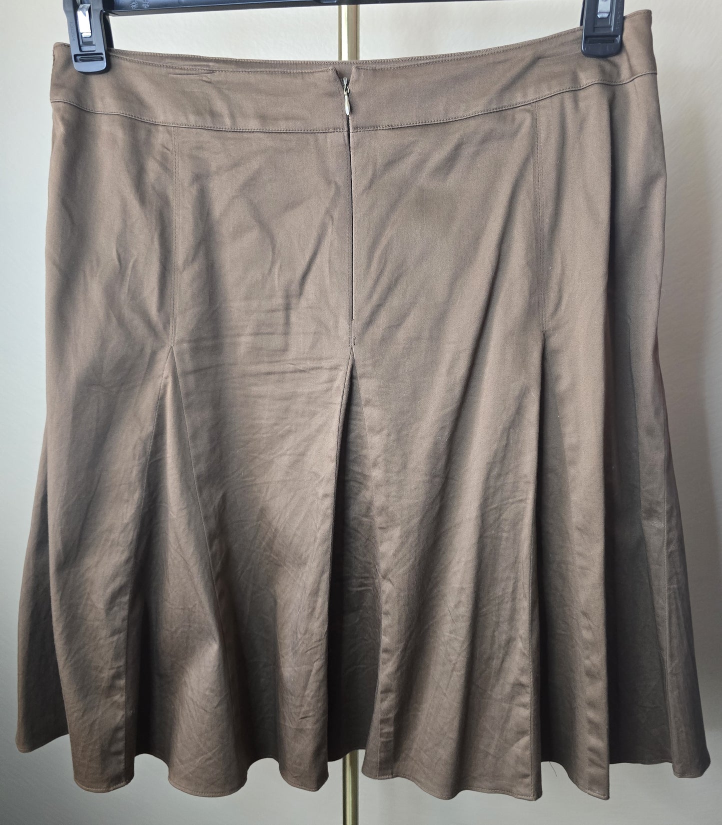 Pre-loved AK Light Brown A-Line Skirt - Front Pleats