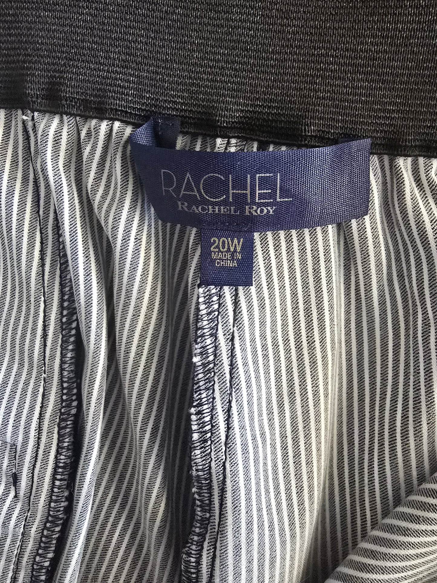 New Rachel Roy Navy & White Pinstripe Capris - Side Panel Detail