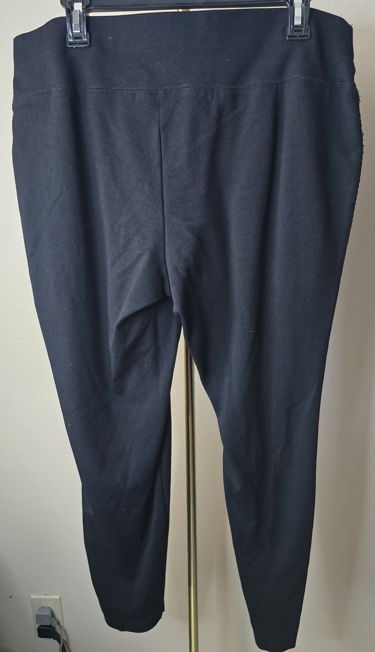 Pre-loved INC Concepts Black Leggings with Sequin Side Stripe - Sparkle Detail