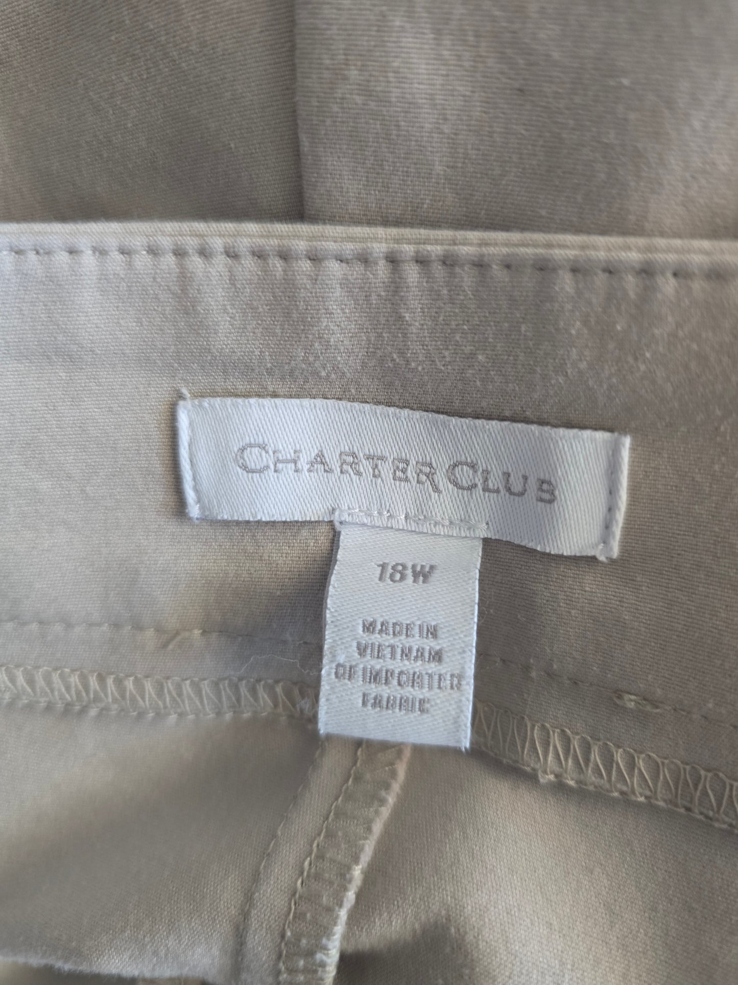 Pre-loved Charter Club Beige Capri Pants - Stretch Fabric & Seam Detail
