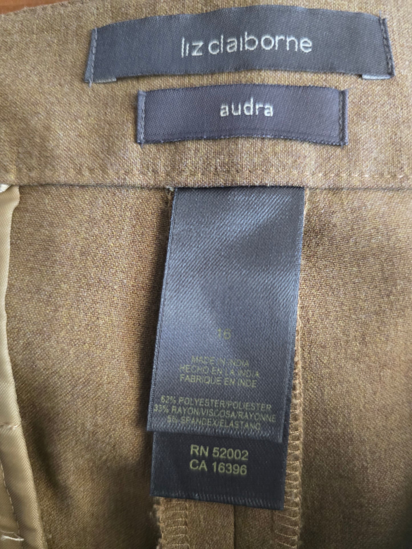 Pre-loved Liz Claiborne Tan Dress Pants - Polyester, Rayon, Spandex Blend
