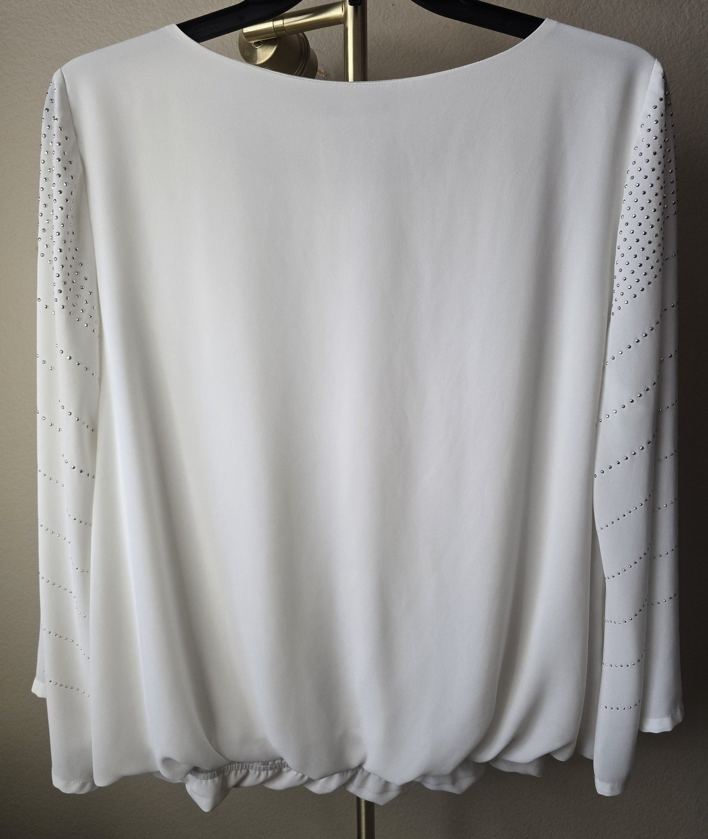 Pre-loved Alfani Cream Blouse (Size 18W) - Studded Detail