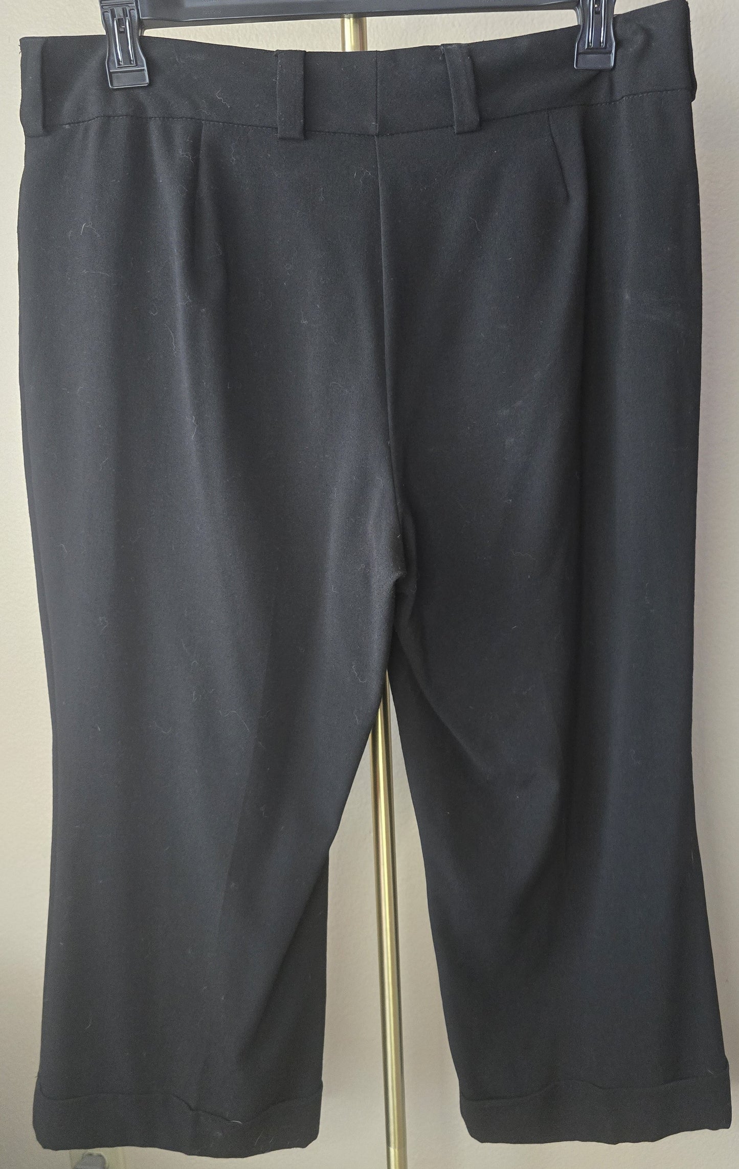 Pre-loved Bobby J Black Stretch Capri Pants (Size 14) - Cuffed Hem