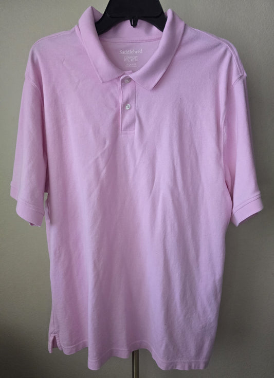 Pre-loved Saddlebred Comfort Flex Pink Polo Shirt (X-Large)