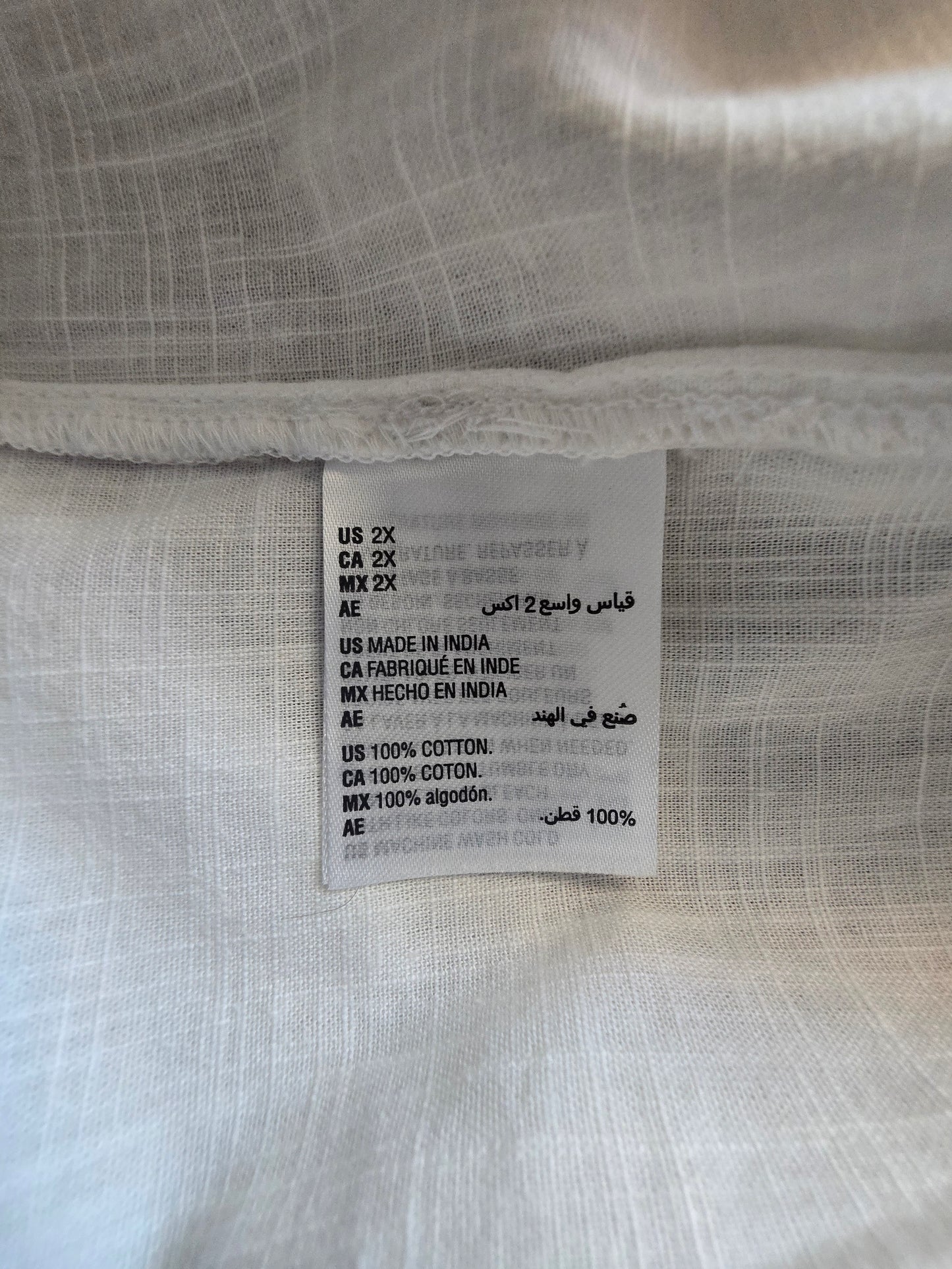 Pre-loved Karen Scott Bright White Woven Dress (Size 2X) - 100% Cotton