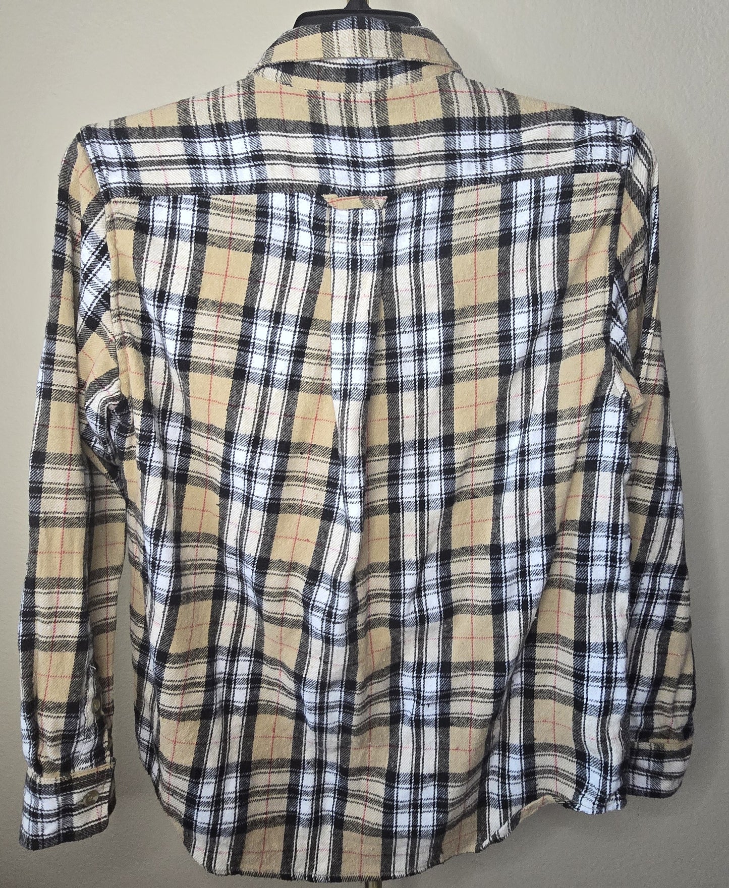 Pre-loved True Craft Plaid Flannel Shirt (Size L) - White, Brown & Black