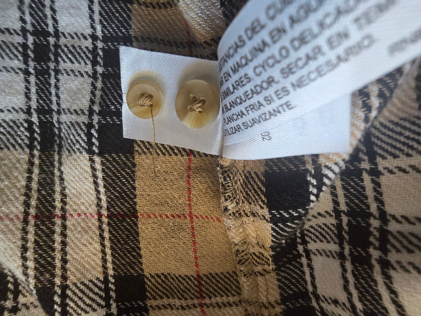 Pre-loved True Craft Plaid Flannel Shirt (Size L) - White, Brown & Black