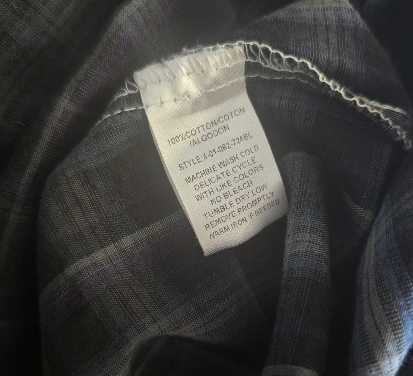 Pre-loved Roper Western Snap Shirt (Size L) -Purple, White & Blue Plaid Ombre