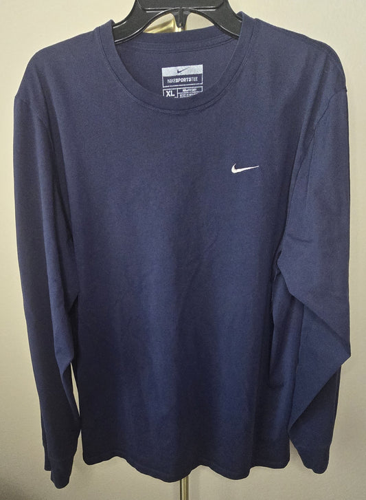Pre-loved Men's Nike Sportswear Dri-FIT Long Sleeve T-Shirt - Blue - Size XL