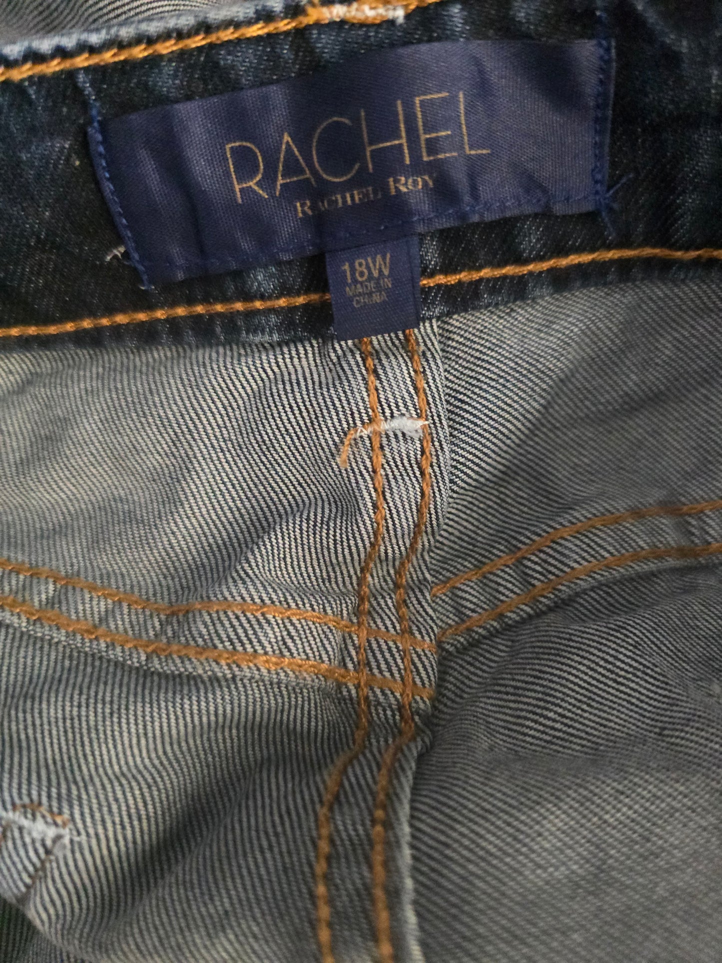 Rachel Roy Women's Plus Size Denim Jeans - Studded Sides & Cuffed Hem - Size 18W