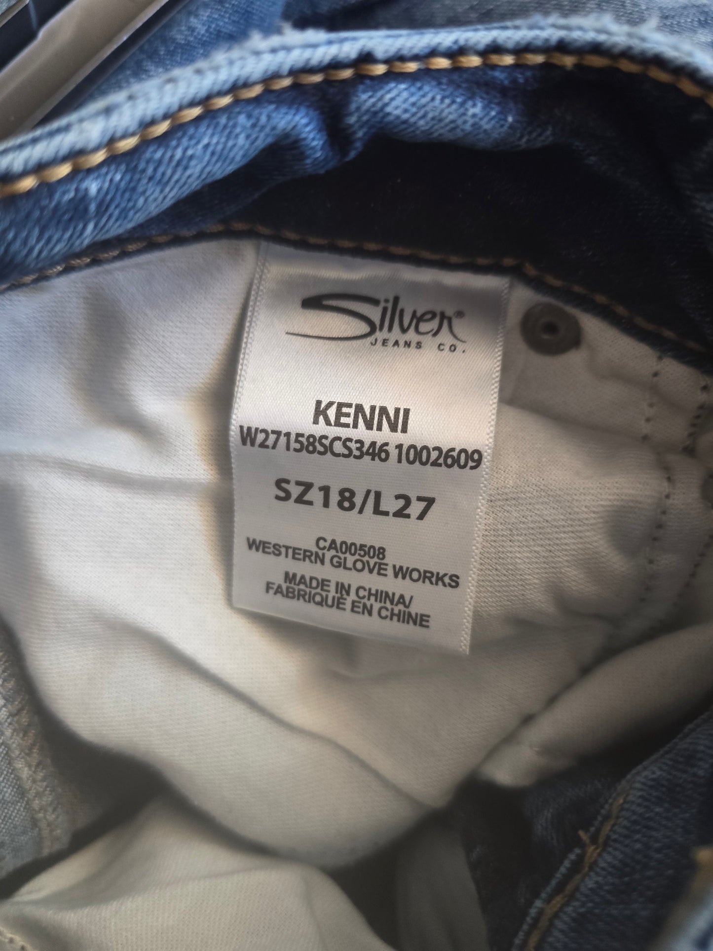 Silver Jeans Co. Women's Kenni Distressed Slim Crop Jeans - Light Wash - Size 18/L27