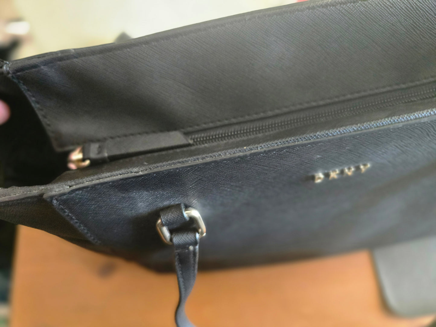 DKNY Black Saffiano Leather Tote Bag - Shoulder Bag - New with Tags