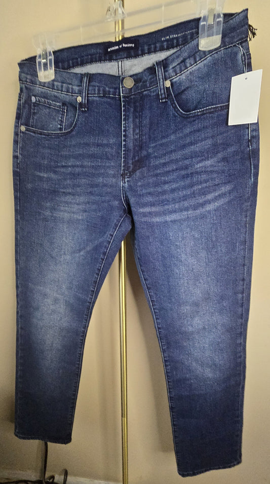 NWT Articles of Society Men's Dark Wash Slim Straight Denim Jeans - Size 32x30