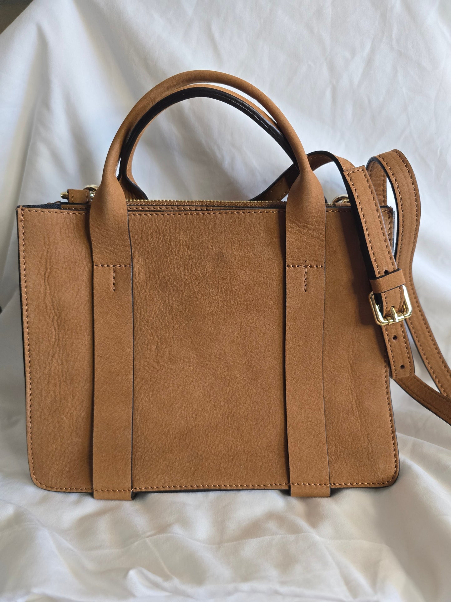 New Nardelli Made in Italy Leopard Print & Tan Leather Crossbody Satchel Bag