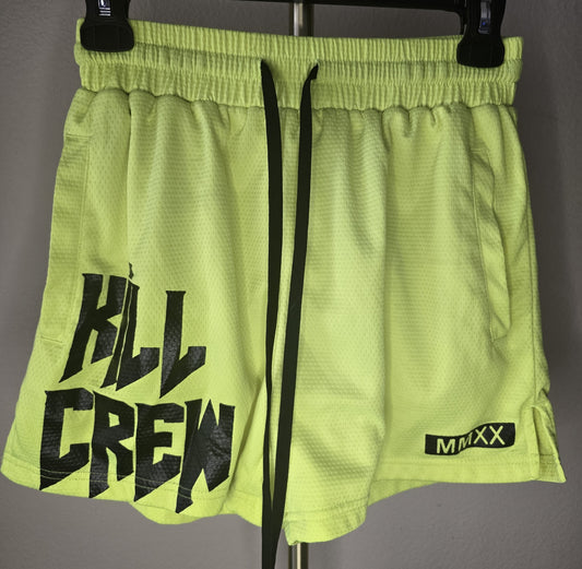 Bold & Bright: Pre-Loved Kill Crew Neon Yellow Athletic Shorts (Men's Medium)