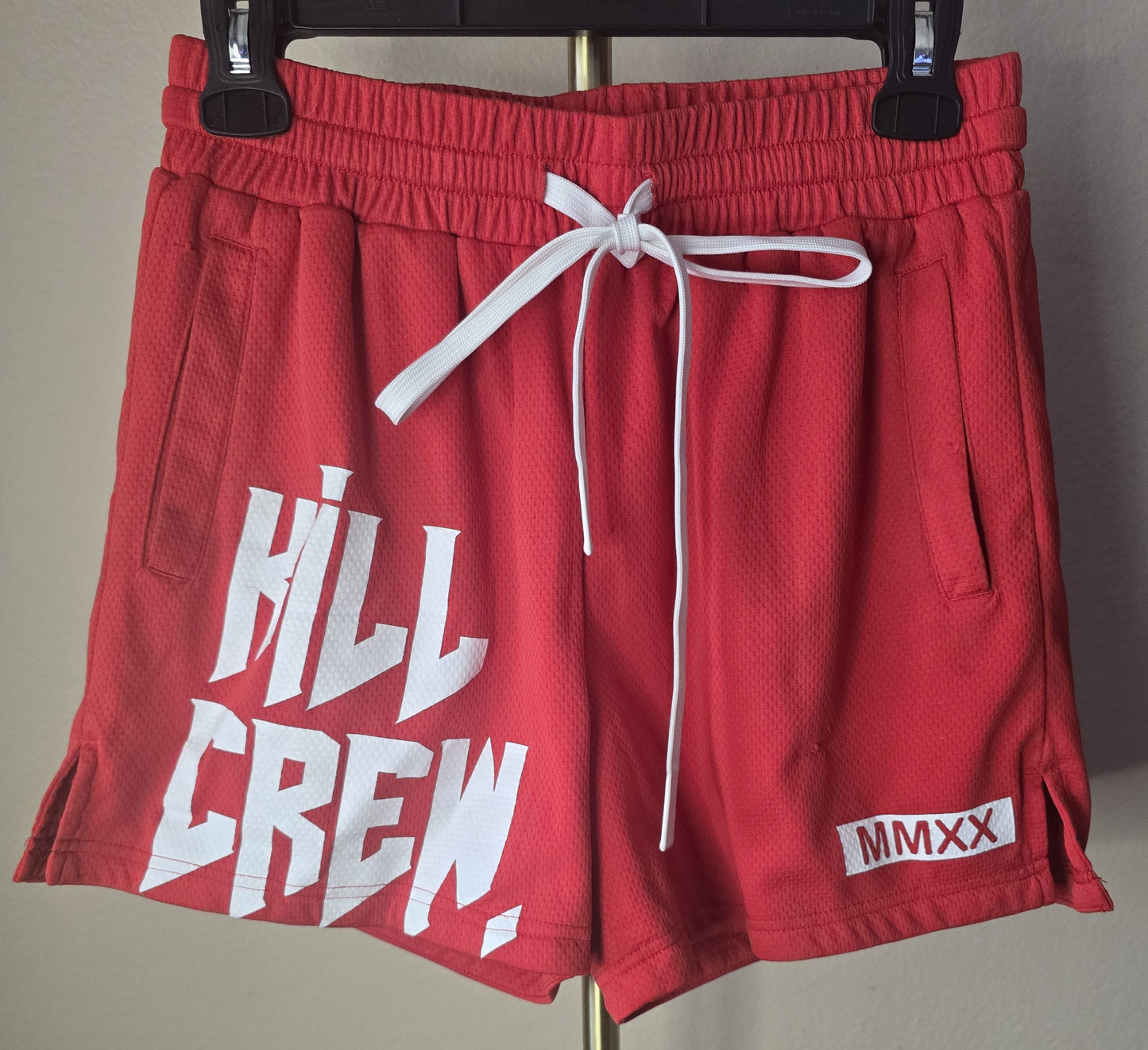 Vibrant & Bold: Pre-Loved Kill Crew Red Athletic Shorts (Men's Medium)